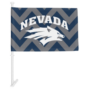 University of Nevada Chevron Pattern Car Flag