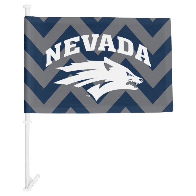 University of Nevada Chevron Pattern Car Flag (Front)