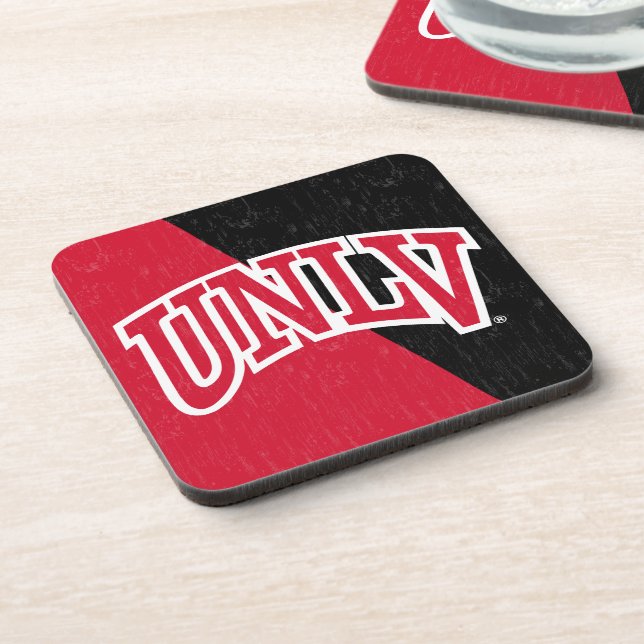 University of Nevada Color Block Distressed Beverage Coaster (Left Side)