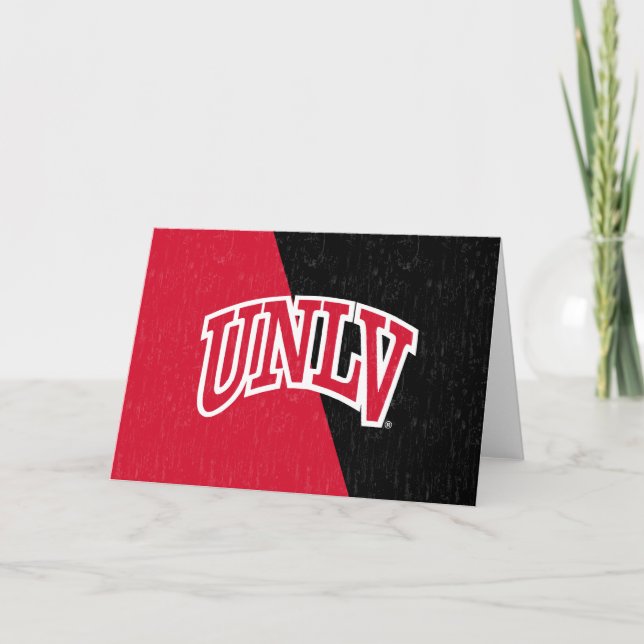 University of Nevada Color Block Distressed Card (Front)