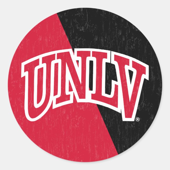 University of Nevada Color Block Distressed Classic Round Sticker (Front)