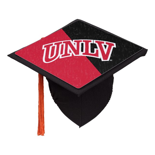 University of Nevada Color Block Distressed Graduation Cap Topper (Angled)