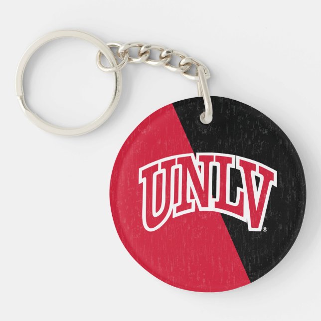 University of Nevada Color Block Distressed Keychain (Front)
