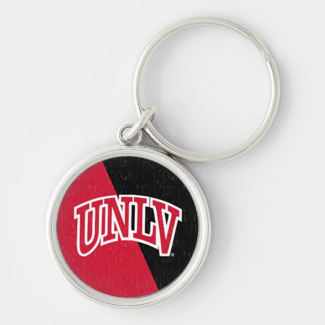 University of Nevada Color Block Distressed Keychain (Front)
