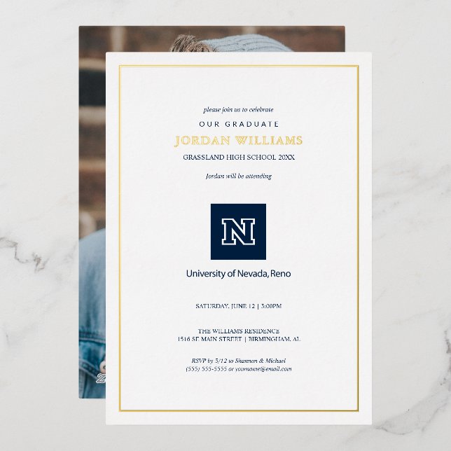 University of Nevada Graduation Foil Invitation (Front/Back)
