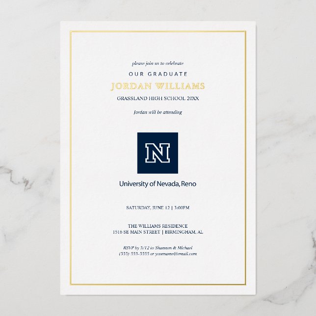 University of Nevada Graduation Foil Invitation (Front)