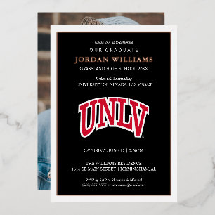 University of Nevada   Las Vegas Arched Wordmark Foil Invitation