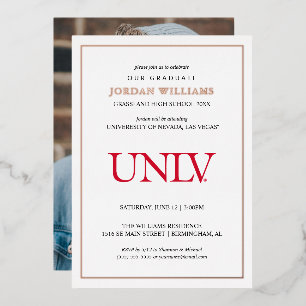 University of Nevada   Las Vegas UNLV Wordmark Foil Invitation
