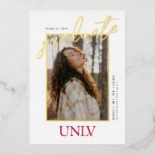 University of Nevada   Las Vegas UNLV Wordmark Foil Invitation