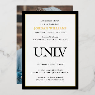 University of Nevada Las Vegas UNLV Wordmark Foil Invitation