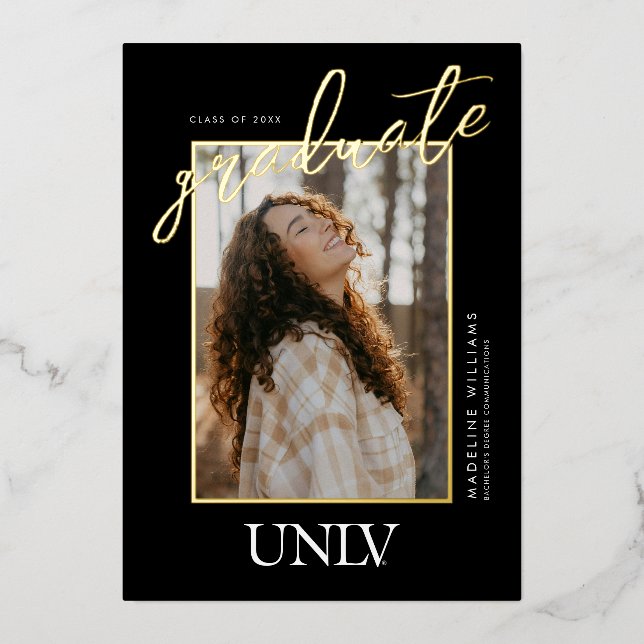 University of Nevada | Las Vegas UNLV Wordmark Foil Invitation (Front)