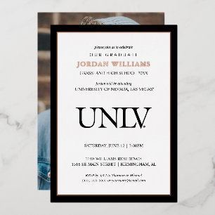 University of Nevada   Las Vegas UNLV Wordmark Foil Invitation