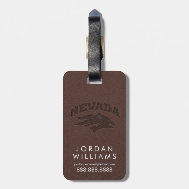 University of Nevada Leather Luggage Tag (Back Vertical)