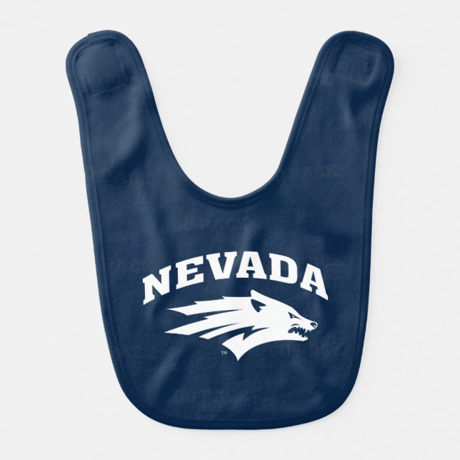 University of Nevada Logo Watermark Baby Bib (Front)