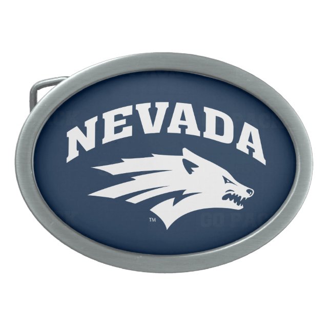 University of Nevada Logo Watermark Belt Buckle (Front)