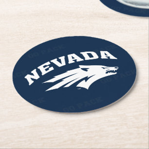 University of Nevada Logo Watermark Round Paper Coaster