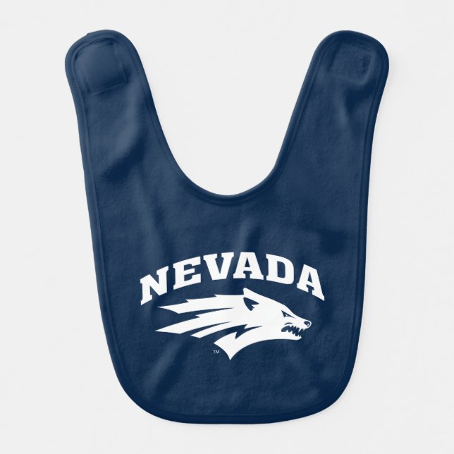 University of Nevada Sport Wolf Logo Baby Bib (Front)