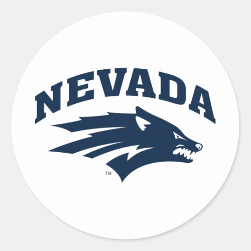 University of Nevada Sport Wolf Logo Classic Round Sticker