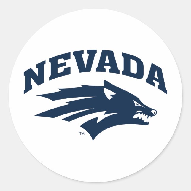 University of Nevada Sport Wolf Logo Classic Round Sticker (Front)