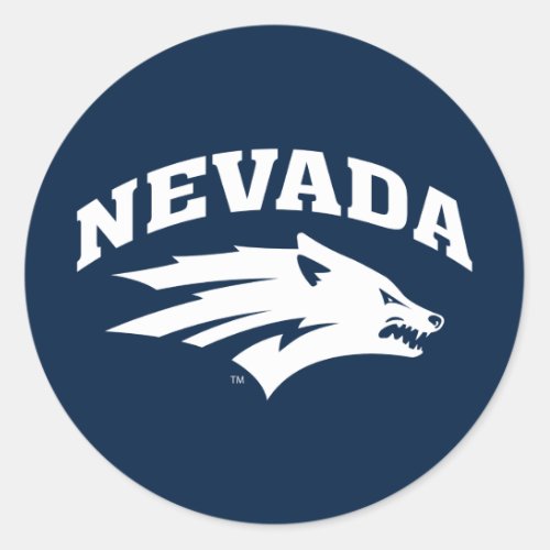 University of Nevada Sport Wolf Logo Classic Round Sticker