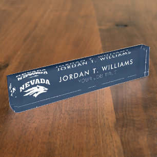 University of Nevada Sport Wolf Logo Desk Name Plate