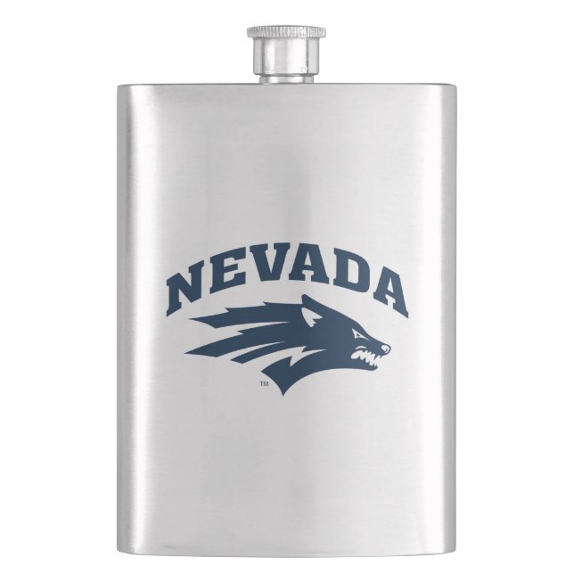 University of Nevada Sport Wolf Logo Flask (Front)