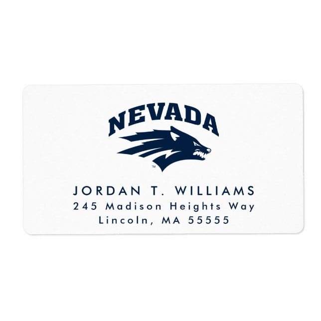 University of Nevada Sport Wolf Logo Label (Front)