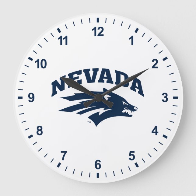 University of Nevada Sport Wolf Logo Large Clock (Front)