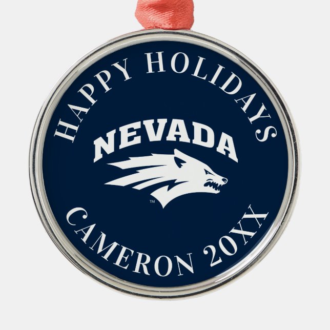 University of Nevada Sport Wolf Logo Metal Ornament (Front)