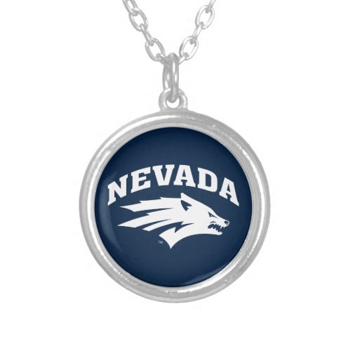 University of Nevada Sport Wolf Logo Silver Plated Necklace