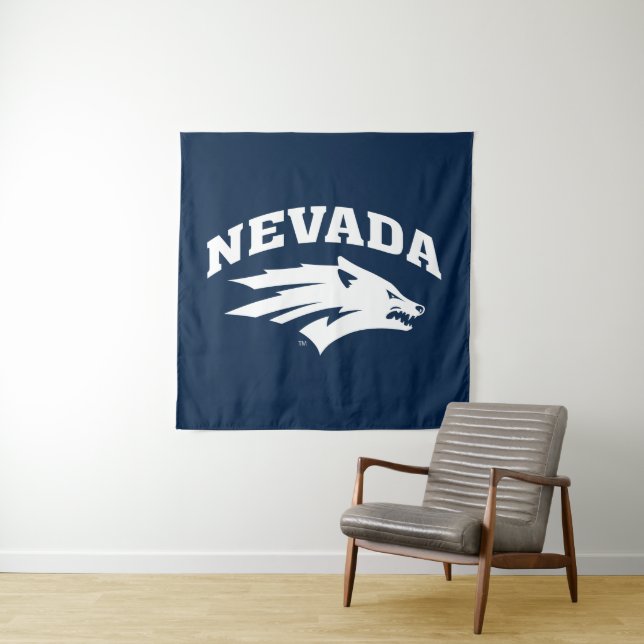 University of Nevada Sport Wolf Logo Tapestry (In Situ)