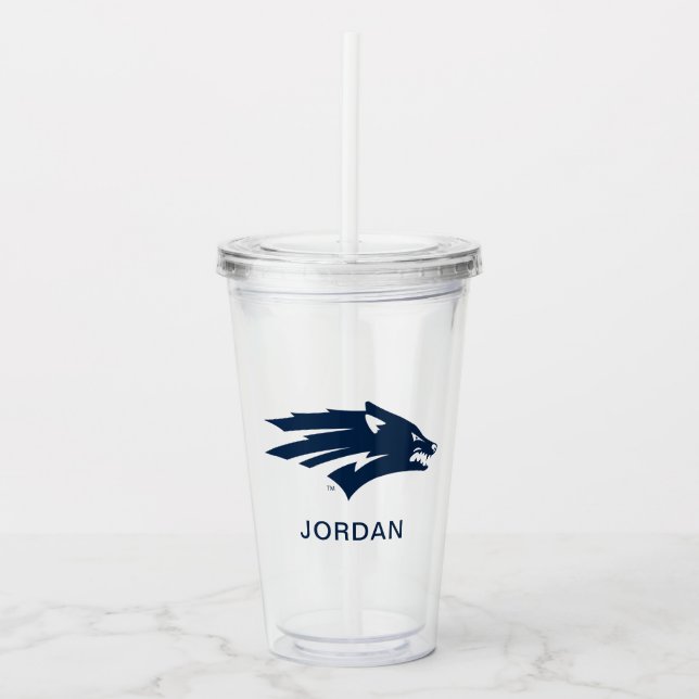 University of Nevada Wolf Logo Acrylic Tumbler (Front)
