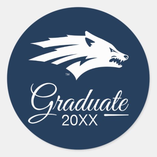 University of Nevada Wolf Logo Classic Round Sticker