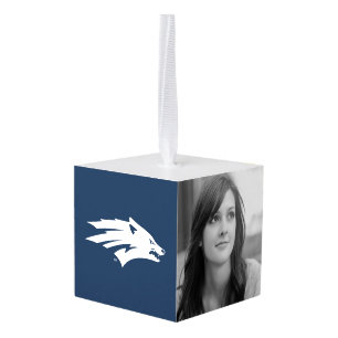 University of Nevada Wolf Logo Cube Ornament