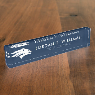 University of Nevada Wolf Logo Desk Name Plate