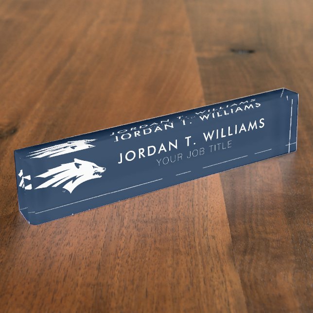 University of Nevada Wolf Logo Desk Name Plate (Side)