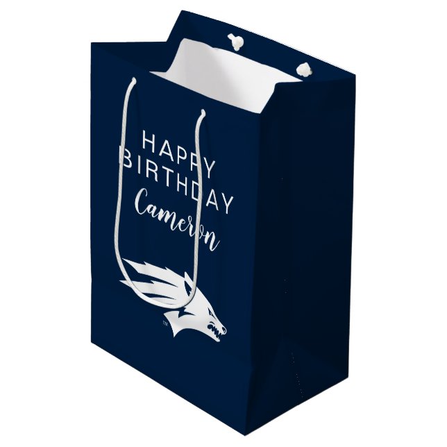 University of Nevada Wolf Logo Medium Gift Bag (Front Angled)