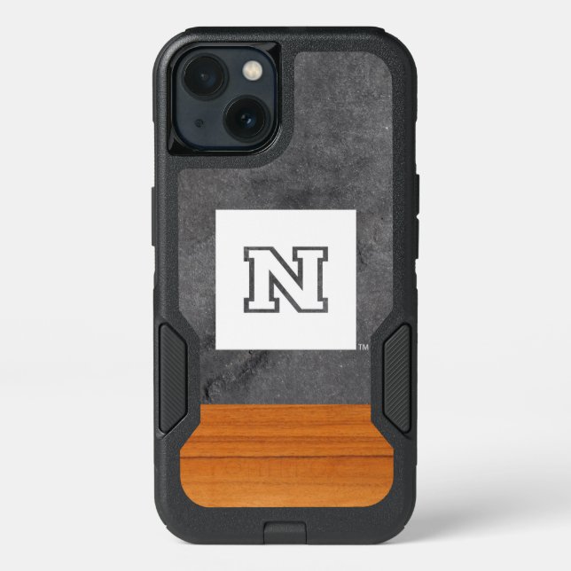 University of Nevada Wood Cement Half White Otterbox iPhone Case (Back)