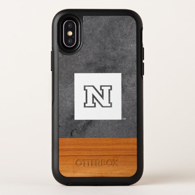 University of Nevada Wood Cement Half White Otterbox iPhone Case (Back)