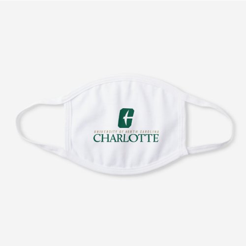 University of North Carolina Charlotte White Cotton Face Mask