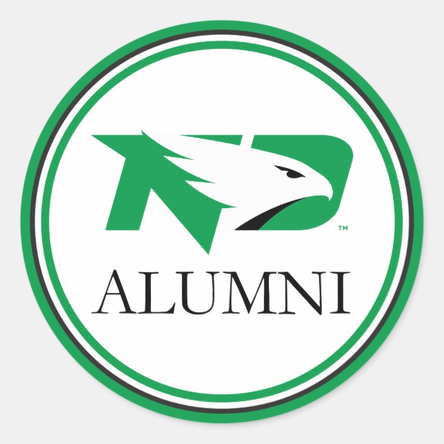 University of North Dakota Alumni Classic Round Sticker (Front)