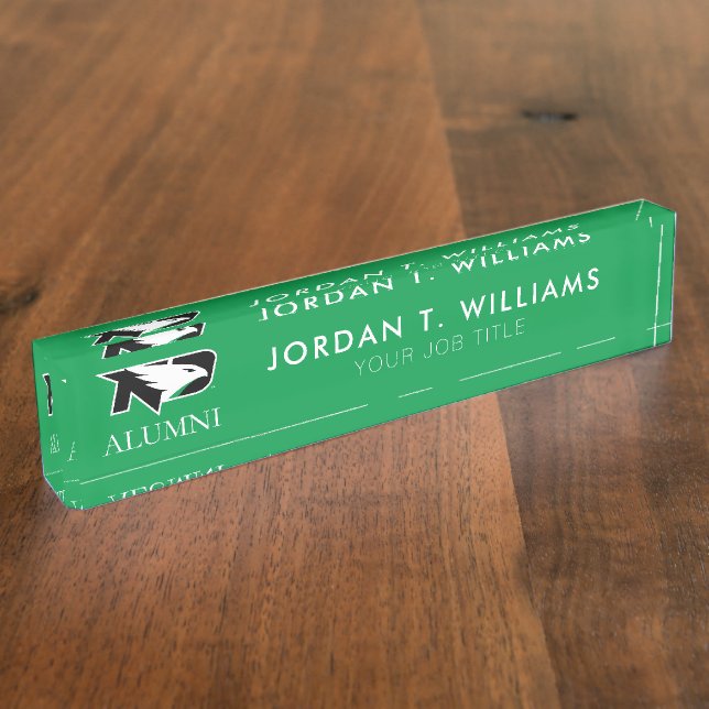 University of North Dakota Alumni Desk Name Plate (Side)