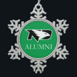 University of North Dakota Alumni Snowflake Pewter Christmas Ornament<br><div class="desc">Check out these new University of North Dakota designs! Show off your UND Hawks pride with these new University of North Dakota products. These make perfect gifts for the Fighting Hawks student, alumni, family, friend or fan in your life. All of these Zazzle products are customizable with your name, class...</div>
