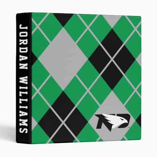 University of North Dakota Argyle Pattern 3 Ring Binder