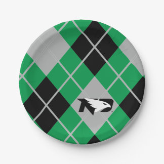 University of North Dakota Argyle Pattern Paper Plates