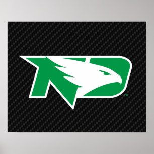 University of North Dakota Carbon Fiber Pattern Poster