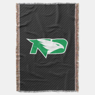University of North Dakota Carbon Fiber Pattern Throw Blanket