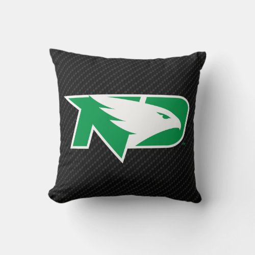 University of North Dakota Carbon Fiber Pattern Throw Pillow