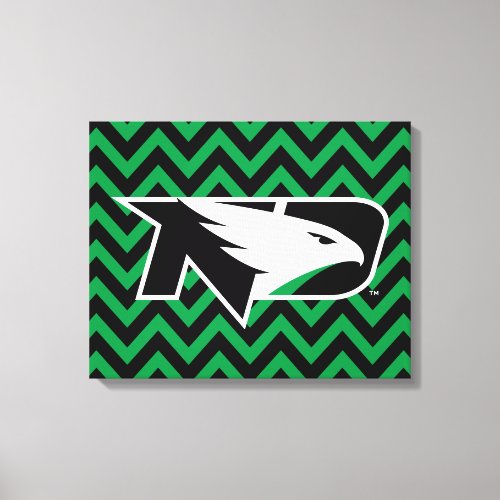 University of North Dakota Chevron Pattern Canvas Print