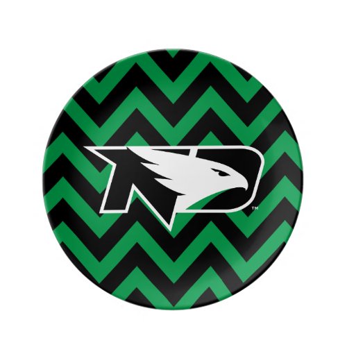 University of North Dakota Chevron Pattern Dinner Plate